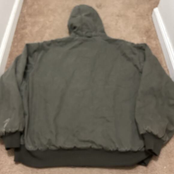 Walls Workwear Hooded Canvas Jacket Size 2XL Distressed Green - Picture 13 of 13